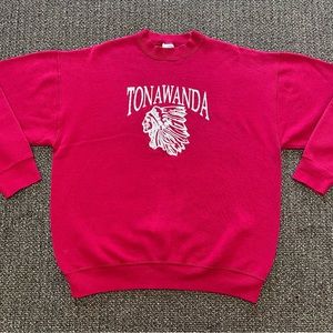 Vintage 80s Tonawanda New York Indian Head Sweatshirt Size XL
